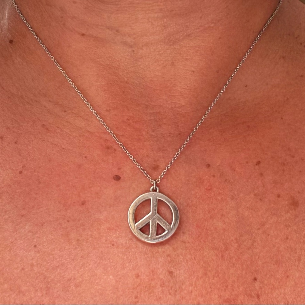 Tiffany & Co. Silver Peace Symbol Necklace